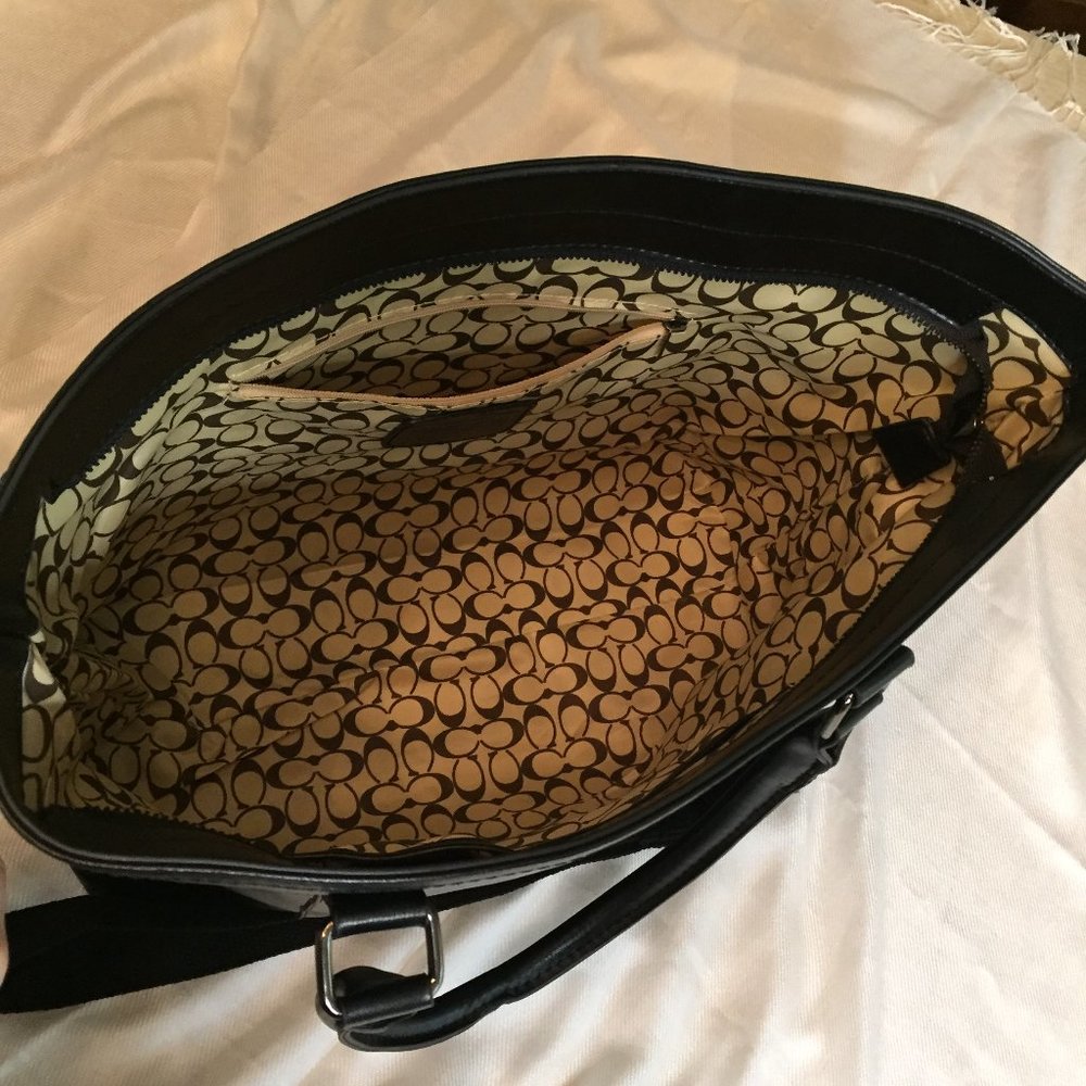 Coach Black Leather Messenger Bag - Picture 4 of 8